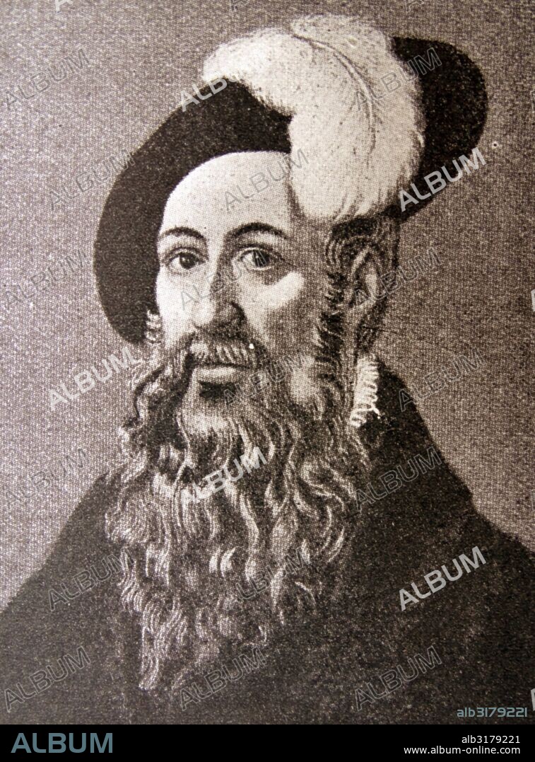 Portrait of Johannes Gutenberg (1398-1468) German blacksmith, goldsmith, printer, and publisher who introduced printing to Europe. Dated 15th Century.