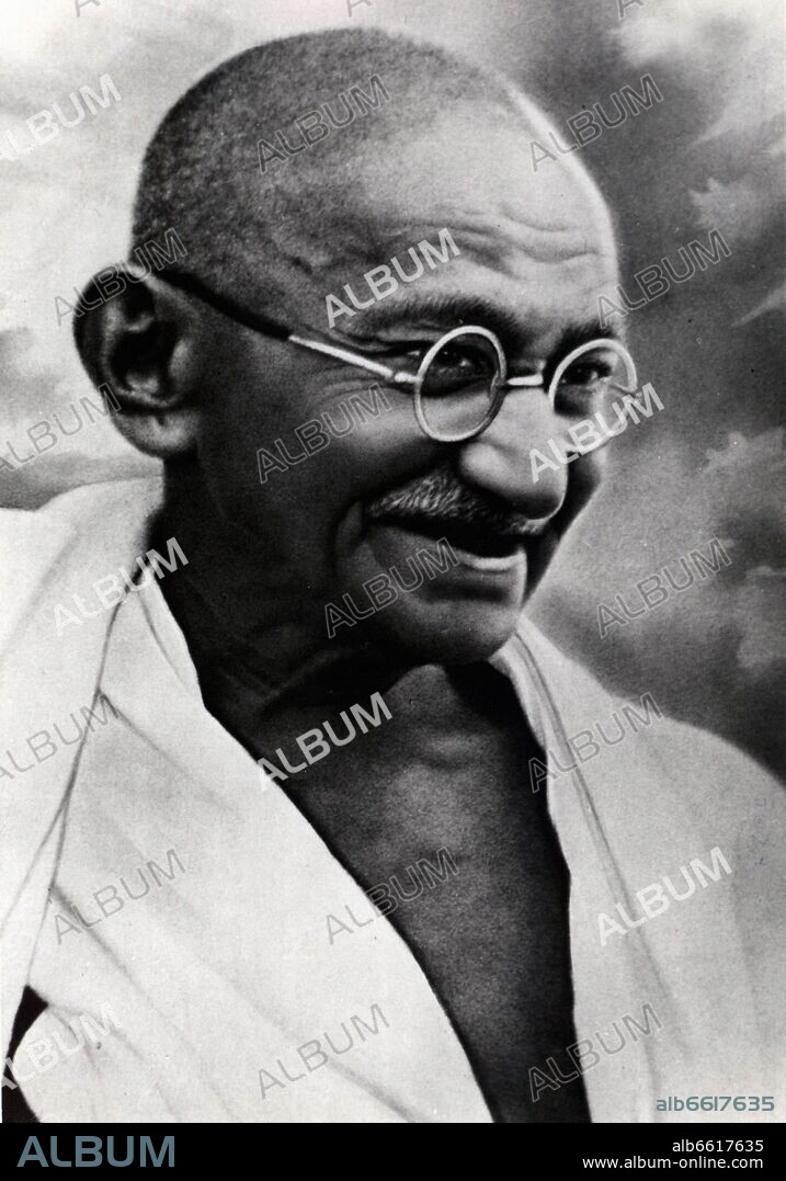 RETRATO DEL POLITICO INDIO MAHATMA GANDHI,1931.