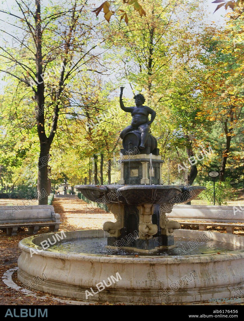 JACQUES JONGHELINCK (1530-1606). FUENTE DE BACO REALIZADA EN 1570 Y COLOCADA DESDE 1656 EN EL JARDIN DE LA ISLA DE ARANJUEZ.
