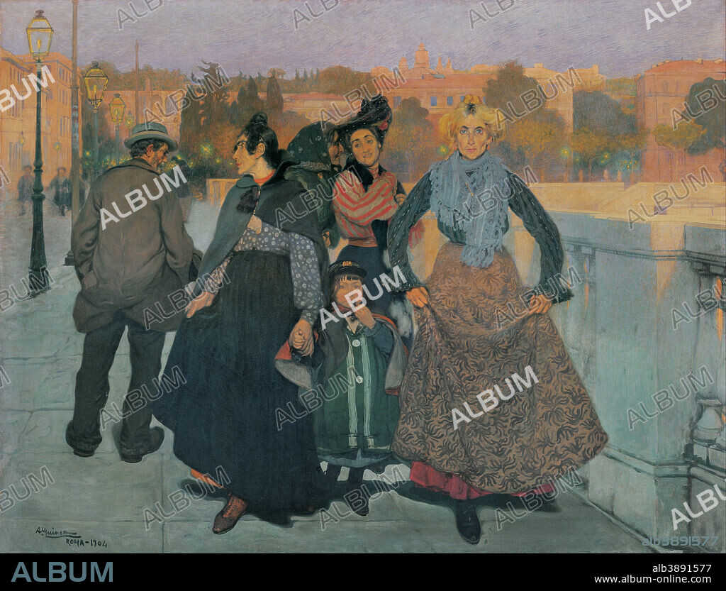 ANSELMO GUINEA. Group of People. Date/Period: 1904. Painting. Oil on canvas. Height: 1,470 mm (57.87 in); Width: 1,905 mm (75 in).