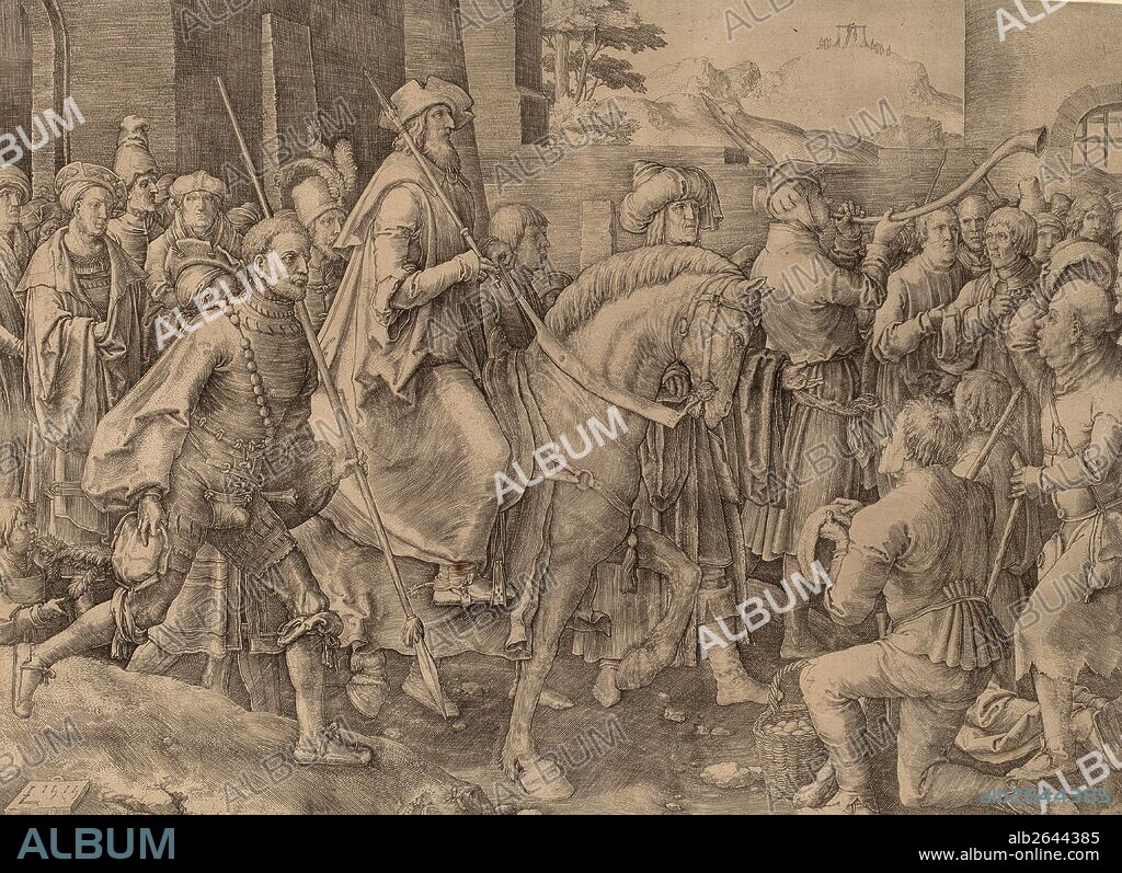 Lucas van Leyden (Netherlandish, 1489-1494 - 1533), The Triumph of Mordecai, 1515, engraving.