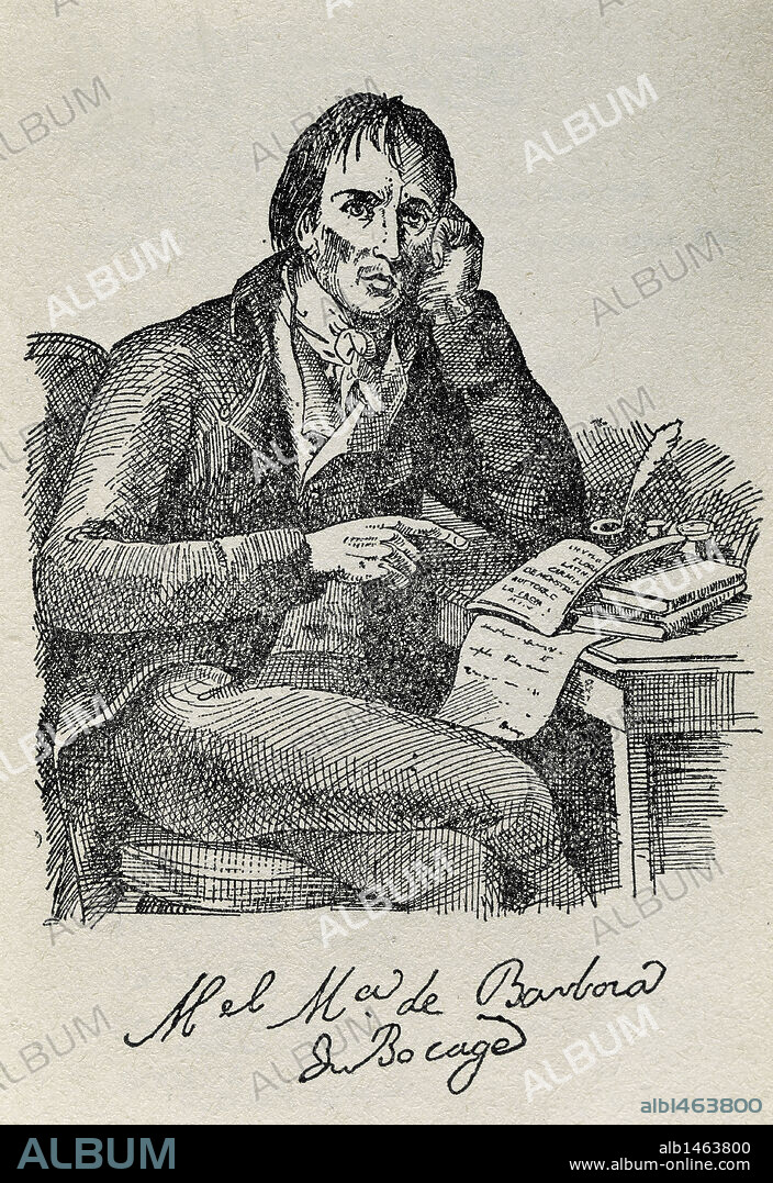 Manuel Maria Barbosa du Bocage (1771-1806). Portuguese poet. Engraving, 1798.
