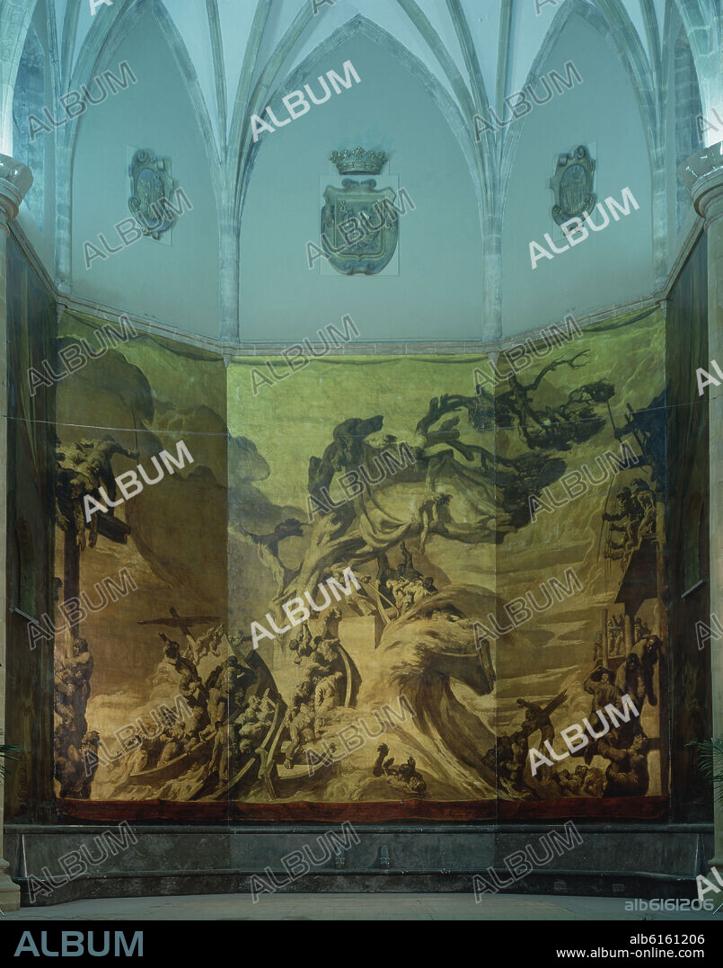 JOSEP MARIA SERT. ALTAR DE LA RAZA - ANTIGUA CAPILLA MAYOR DE LA IGLESIA DEL CONVENTO DE SAN TELMO - 1929-1934 - OLEO Y ORO SOBRE LIENZO - 10 X 20 m.