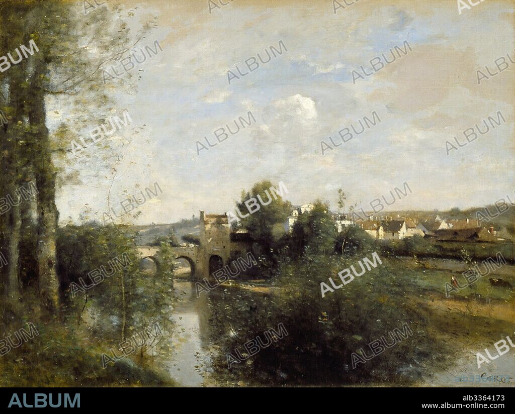 JEAN BAPTISTE CAMILLE COROT. Seine and Old Bridge at Limay.