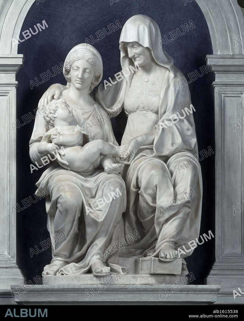 Virgin & Child with St. Anne   1512  Andrea Sansovino (ca.1460-1529 Italian)  Stone  Sant' Agostino, Rome, Italy.