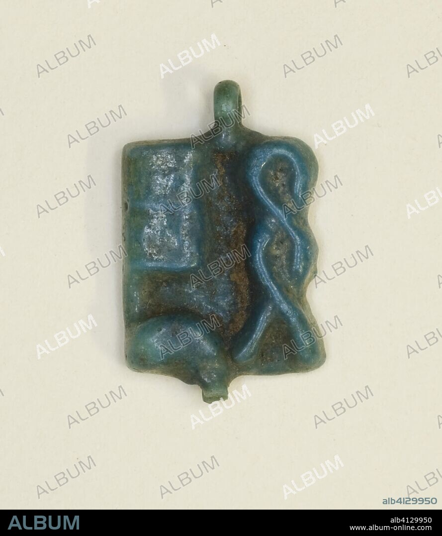 ANCIENT EGYPTIAN. Plaque Amulet with the Name of the God Ptah. Egyptian. Date: 1070 BC-656 BC. Dimensions: 1.5 × 1 × 0.2 cm (9/16 × 3/8 × 1/16 in.). Faience. Origin: Egypt.