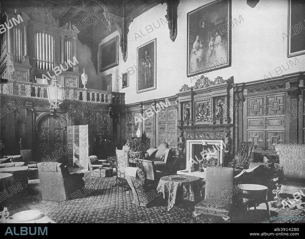 'Castle Ashby, Northamptonshire - The Marquis of Northampton, K.G.', 1910. The original castle, a manor house, came about as the result of a licence obtained in 1306, by Walter Langton, Bishop of Coventry, to castellate his mansion in the village of Ashby. It is a leading example of the Elizabethan prodigy house, with a Palladian section closing the front courtyard added in the 18th century. From The Connoisseur Vol XXVIII. [Otto Limited, London, 1910].