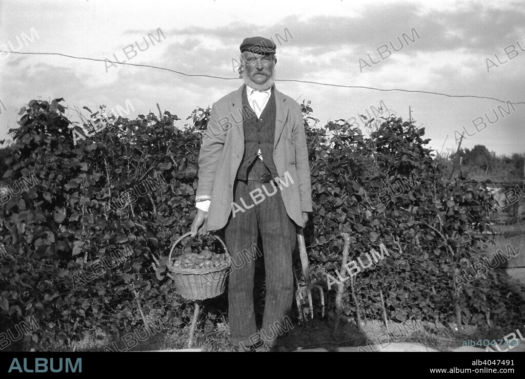 Harry Richards, Curry Rivel, Somerset, 1904-1909. Photograph taken during Cecil Sharp's folk music collecting expeditions. British musician Sharp (1859-1924) collected folk songs from older people in rural areas of England in the early years of the 20th century.