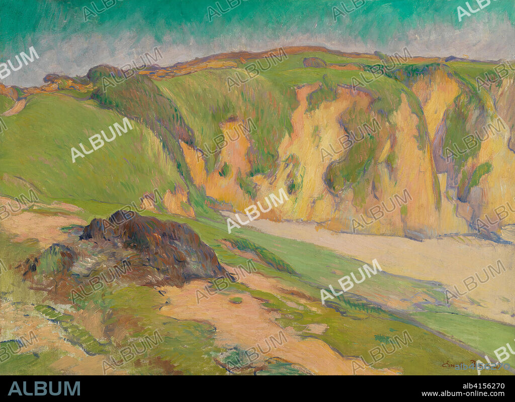 Emile Bernard (Lille 1868 - Paris 1941). The Cliffs at Le Pouldu (1887). Oil on cardboard mounted on panel. 57 x 77.5 cm.