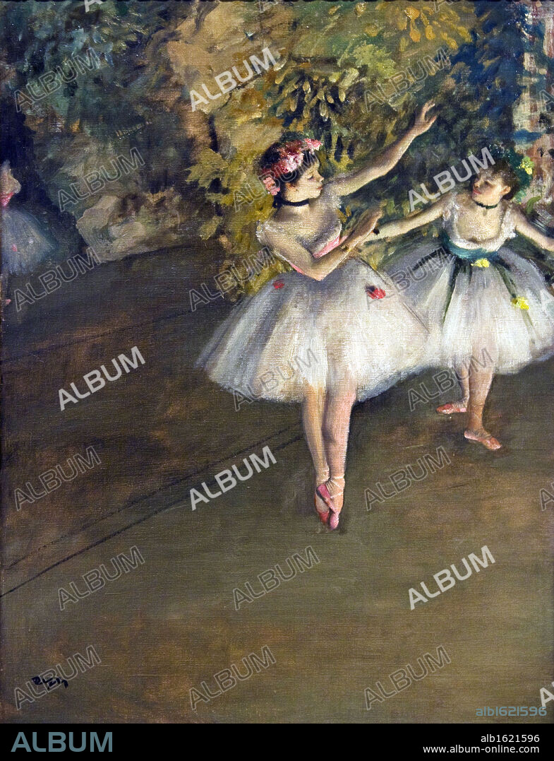 Two Dancers on Stage,  by Edgar Degas,  1874,  England,  London,  Courtauld Institute and Galleries,  1834-1917.