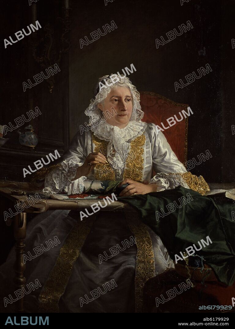 AVED JACQUES ANDRE JOSEPH. Portrait of Madame Antoine Crozat - 1741 - 137x100 cm - oil on canvas.