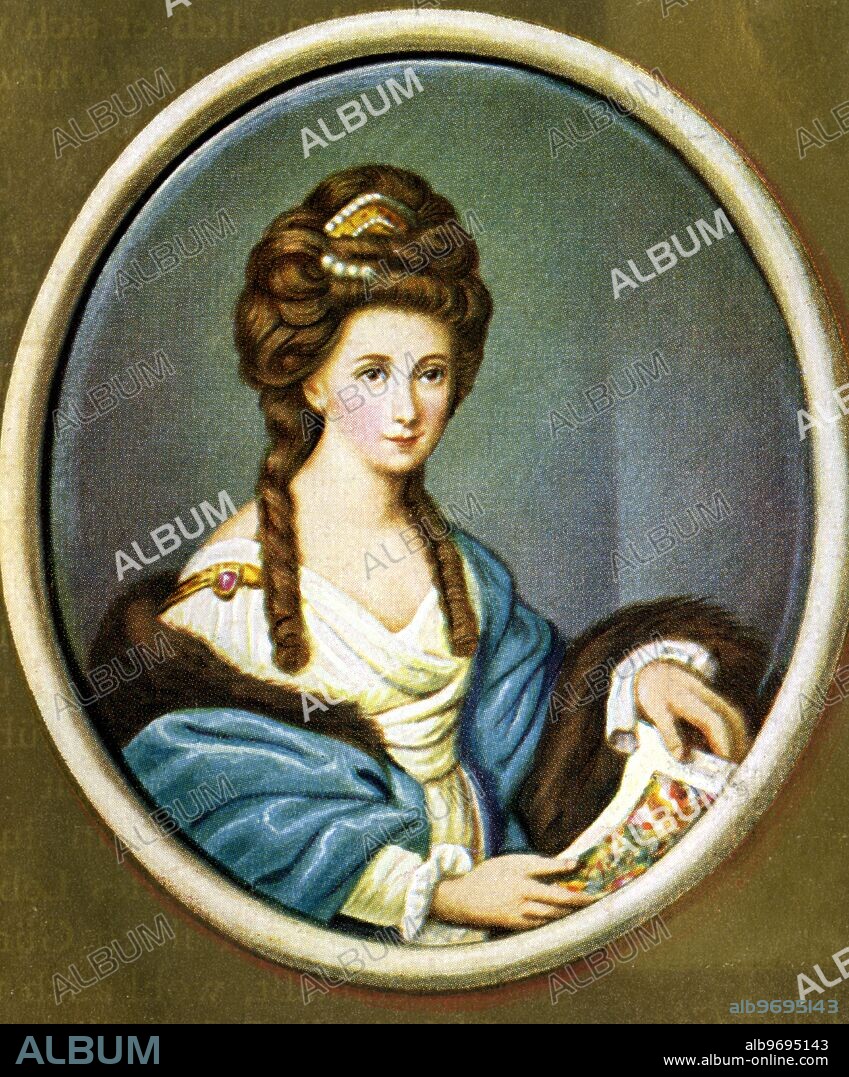 Angelika Kauffmann (1741 - 1807) after a miniature-Selbstbildnis. Maria Anna Angelika/Angelica Katharina Kauffmann (30 October 1741 - 5 November 1807) was a Swiss-Austrian painter. ©TopFoto.