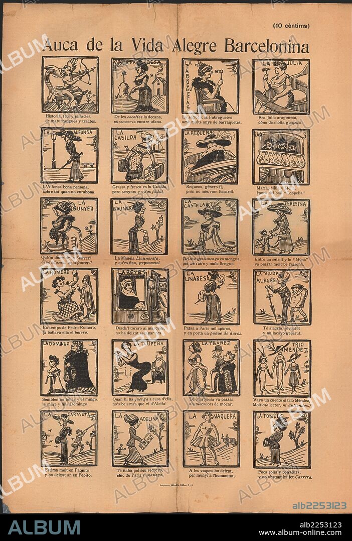Auca de la Vida Alegre Barcelonina. Dibujos satíricos  Años 1920.