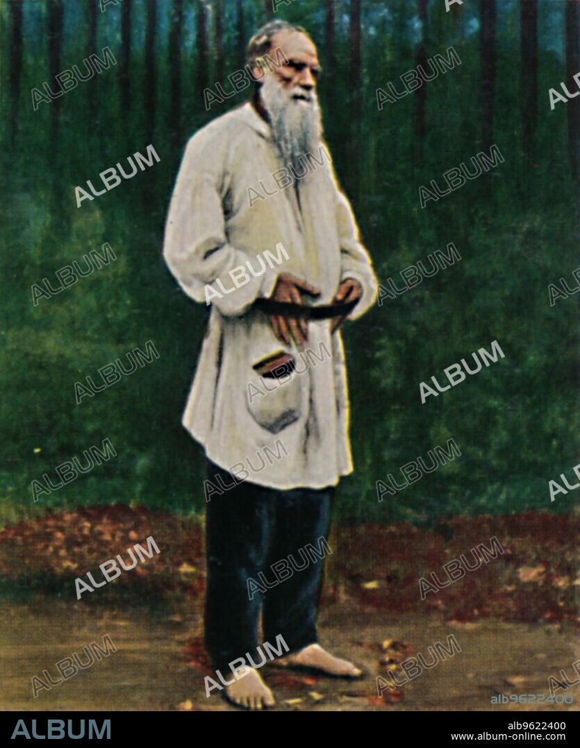 'Graf Tolstoi 1828-1910', 1934. Count Lev Nikolayevich Tolstoy (1828-1910), Russian writer who is regarded as one of the greatest authors of all time. From "Die Großen der Weltgeschichte". [Eckstein-Halpaus, Dresden, 1934].