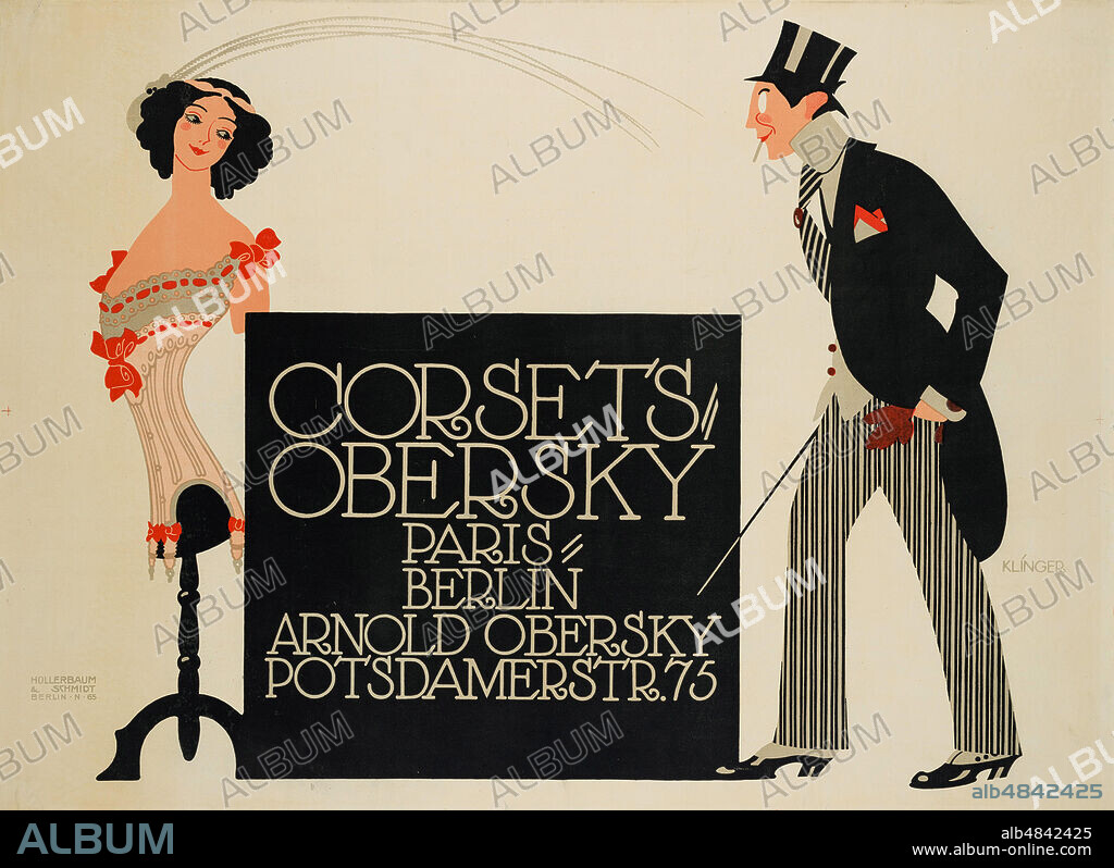 JULIUS KLINGER. Corsets Obersky. Paris - Berlin. Arnold Obersky, Potsdamerstr. 75.
