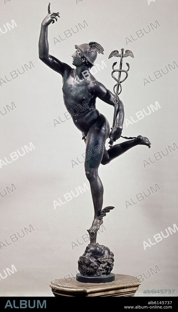JUAN DE BOLONIA (1529-1608). ESCULTURA-MERCURIO CORRIENDO-MENSAJERO DE DIOSES.1580  BRONCE.