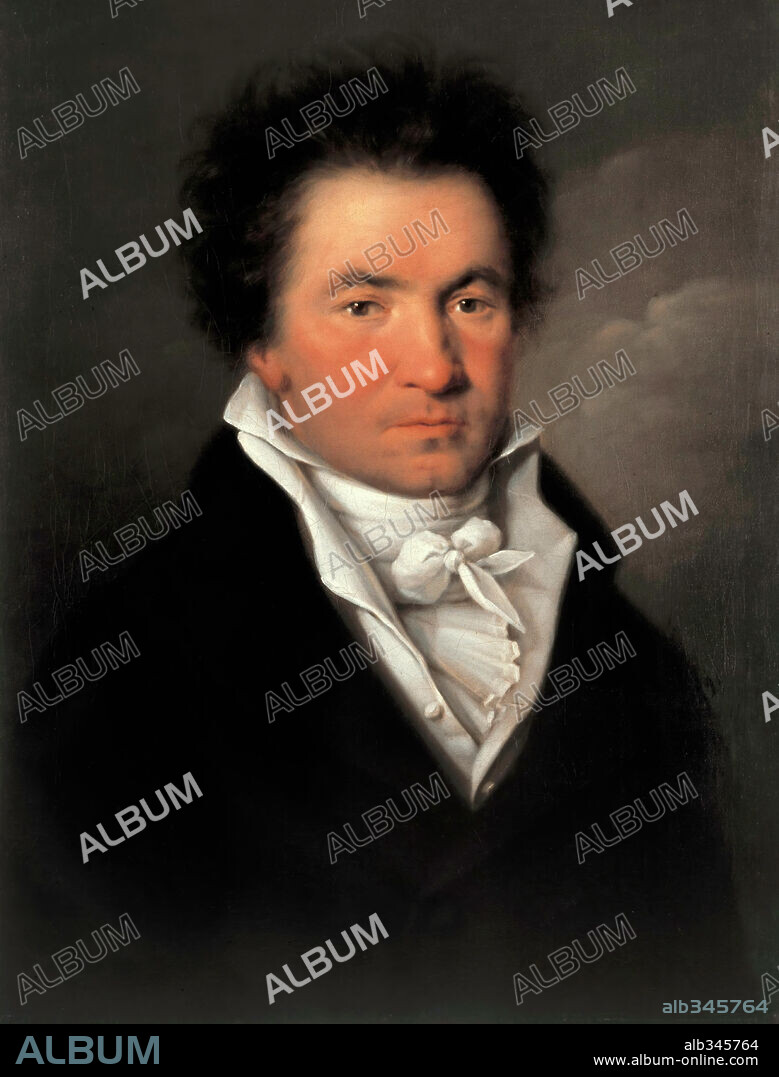 JOSEPH WILLIBRORD MÄHLER. Willibrod Joseph Mähler / 'Portrait of Ludwig van Beethoven', 1815, Oil on canvas.