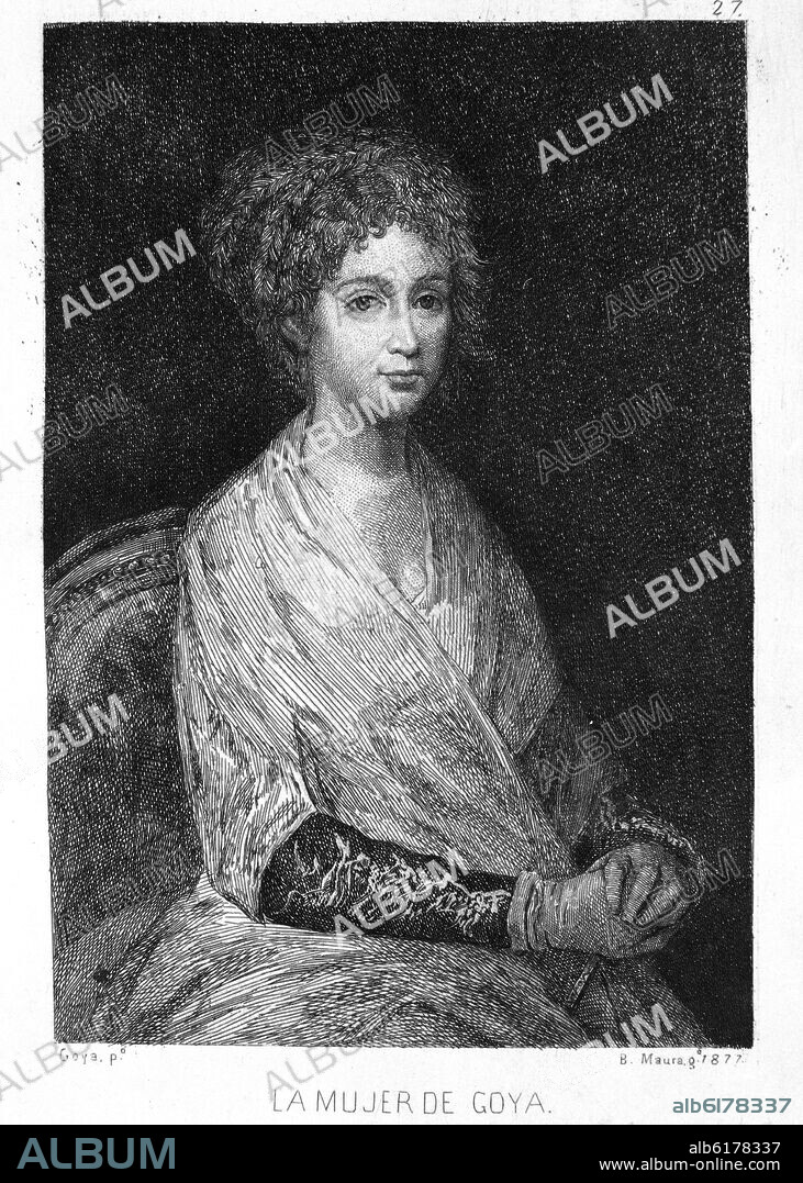 FRANCISCO GOYA Y LUCIENTES DE (1746-1828). JOSEFA BAYEU Y BUBIAS (1747-1812) - ESPOSA DE GOYA.