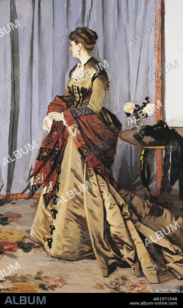 Madame Louis Joachim Gaudibert, 1868, by Claude Monet (1840-1926), oil on canvas, 217x138.5 cm.