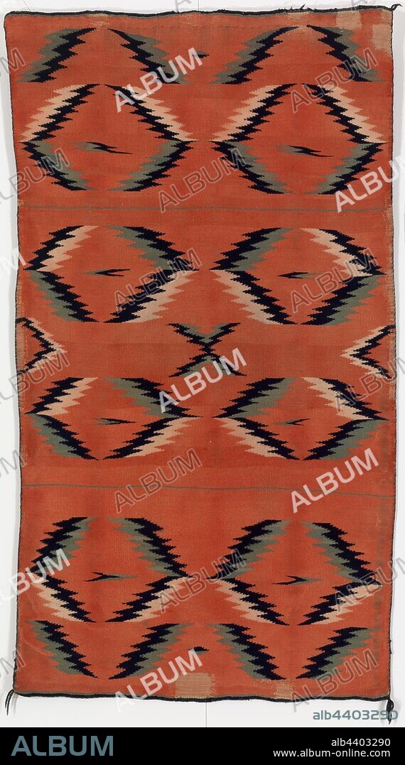 Navajo: Blanket, Navajo, c. 1865, Wool warp and wool weft, Overall: 56 1/2 x 32 in. (143.5 x 81.3 cm).