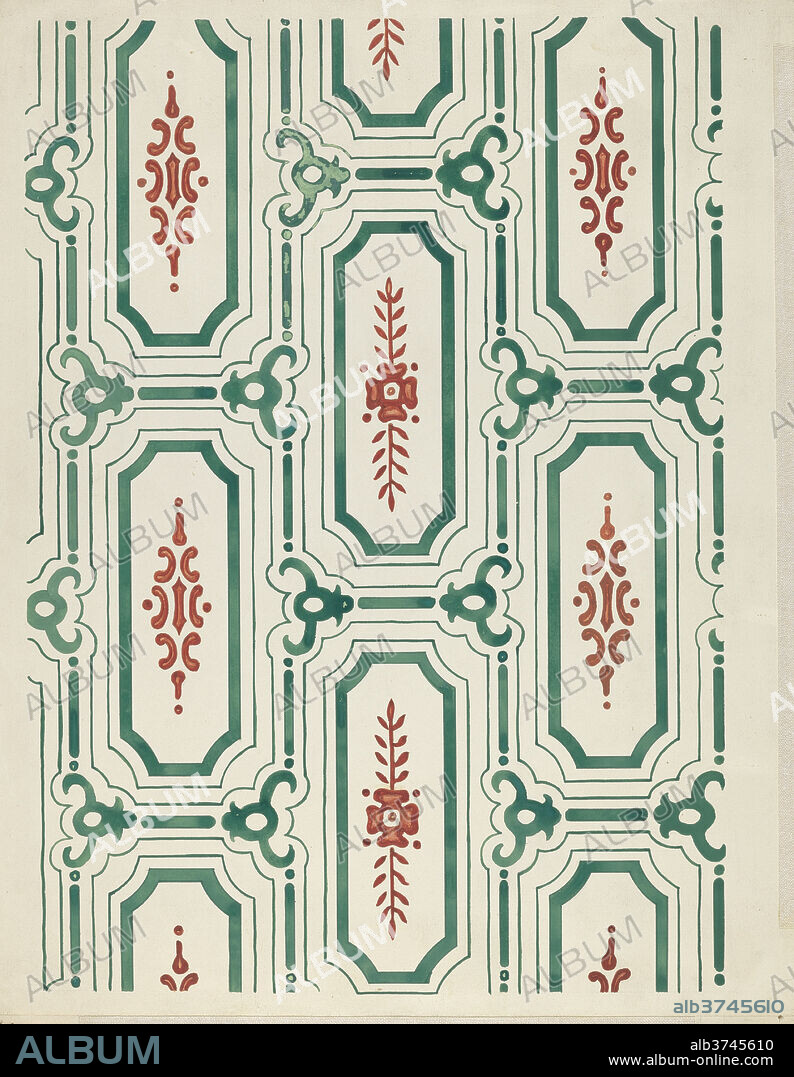 AMERICAN 20TH CENTURY. Wallpaper. Dated: 1935/1942. Dimensions: overall: 36.9 x 28.9 cm (14 1/2 x 11 3/8 in.). Medium: watercolor and graphite on paper.