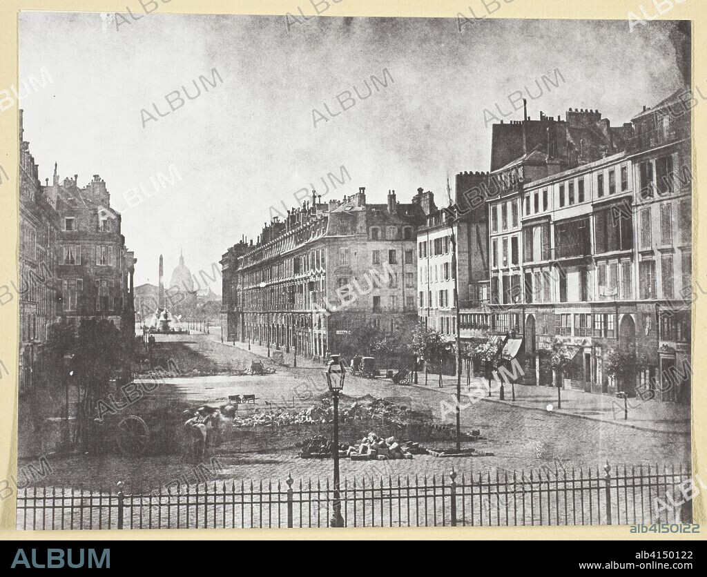 HIPPOLYTE BAYARD (PHOTOGRAPHE). Rue Royale et Restes des Barricades de 1848. Hippolyte Bayard; French, 1801-1887. Date: 1848. Dimensions: 18.7 × 24.3 cm (image/paper/mount). Gelatin silver print, No. 12 from the portfolio "Bayard: XXV Calotypes, 1842-1850" (1965), edition 14/50. Origin: France.