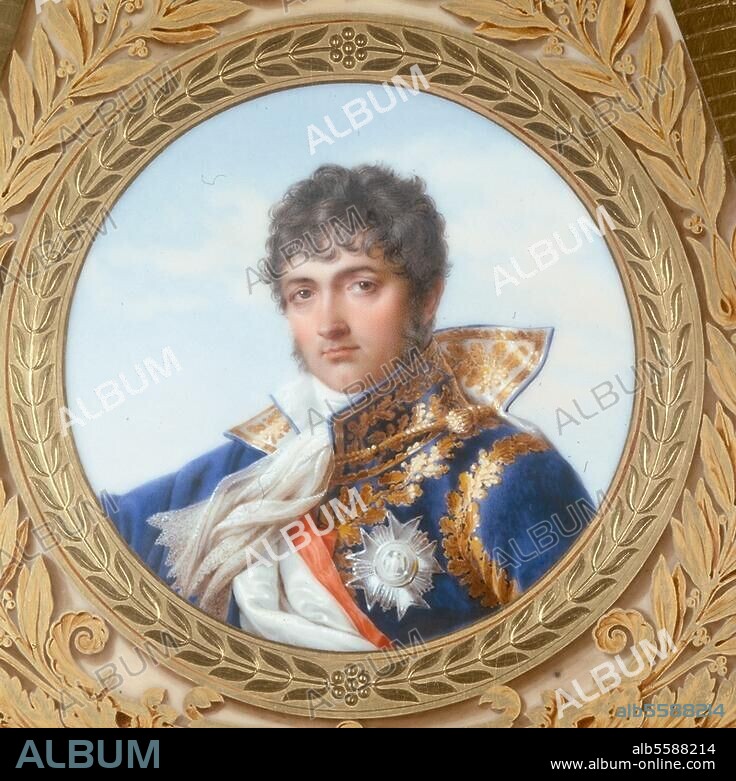 JEAN-BAPTISTE ISABEY, PIERRE-PHILIPPE THOMIRE, CHARLES PERCIER and ANTOINE-FRANCOIS GERARD. Soult, Nicolas Jean de Dieu, Duke of Dalmatia, French marshal and politician, St. Amans-la-Bastide 29/3/1769 - 26/11/. 1851. Portrait. Porcelain painting, 1808-1810, detail of the Austerlitz-Table by Thomire a. o., Bronze & porcelain by manufaktury Sèvres. Rueil-Malmaison, Musée du Château.