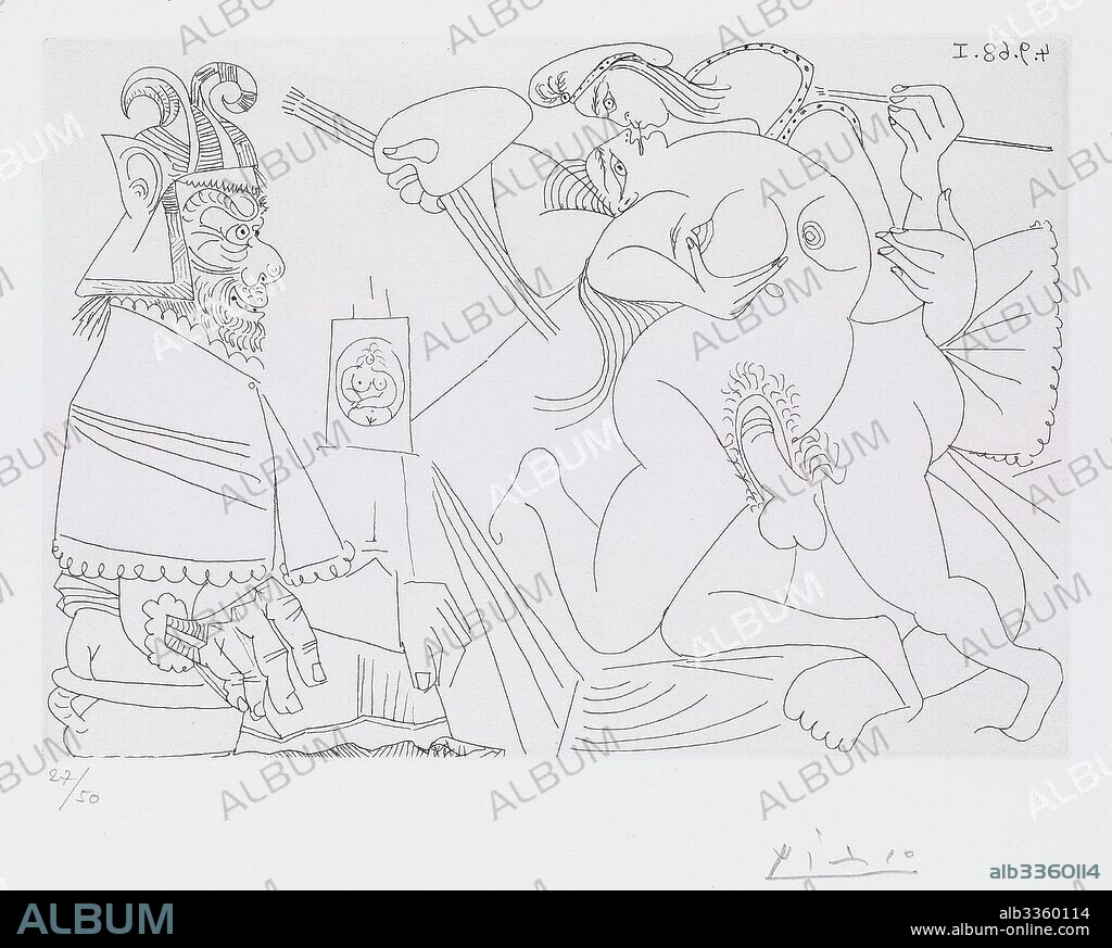 PABLO PICASSO. Raphaël et la Fornarina, from: "Séries 347".