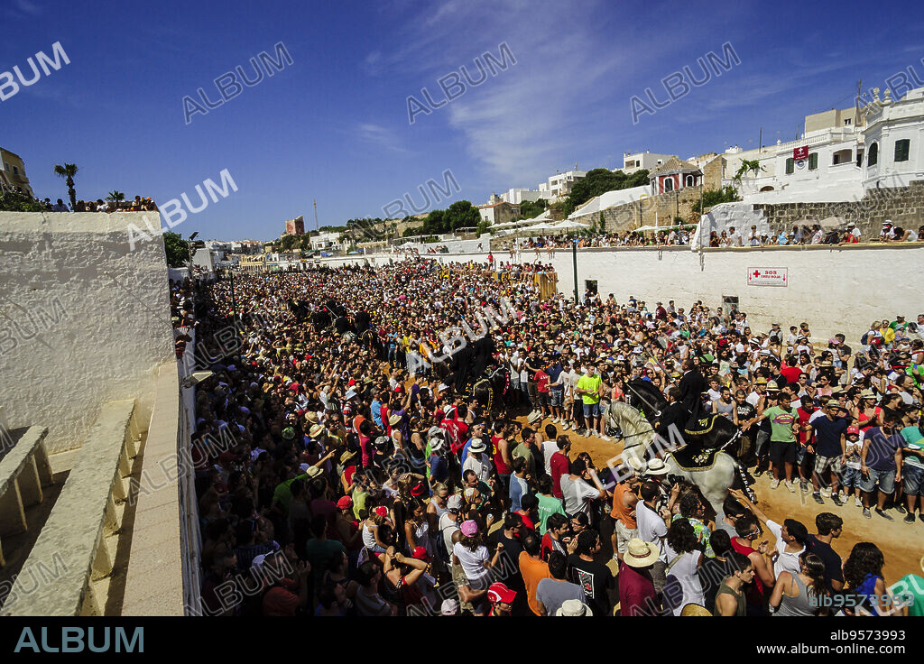Pruebas de los juegos del Pla, Fiestas de Sant Joan. Ciutadella.Menorca,Islas Baleares,españa.