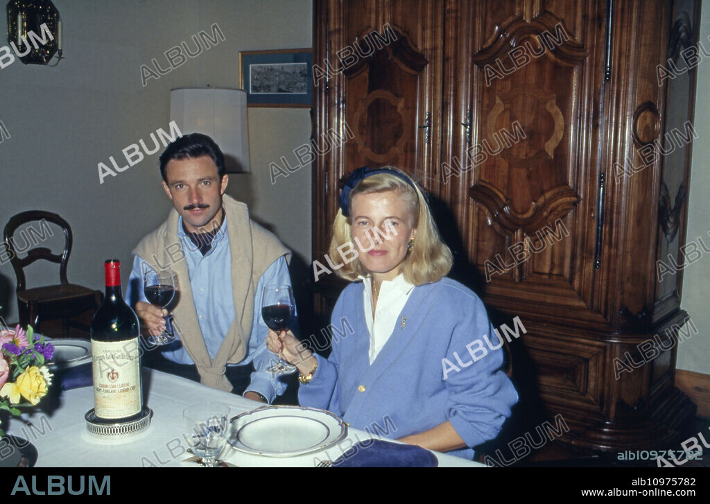 Count Stephan Christoph von Neipperg with his wife Sigweis in Gironde province, France 1991.