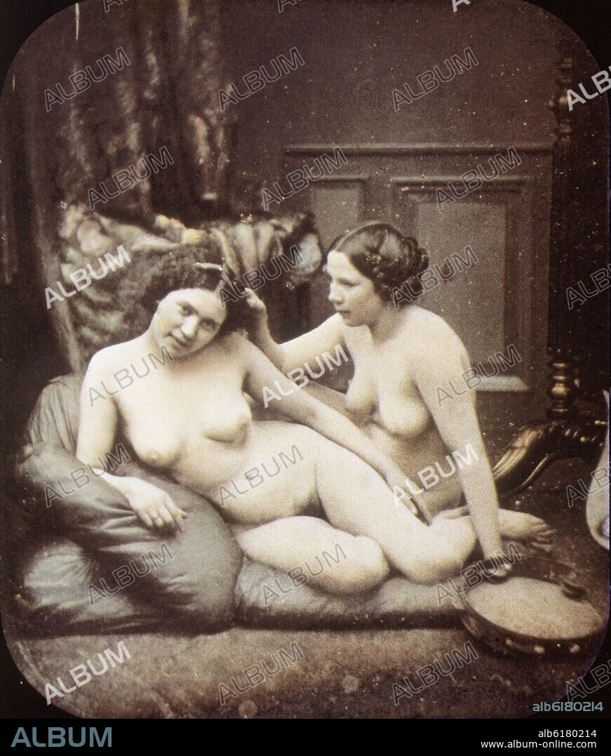 FELIX-JACQUES-ANTOINE MOULIN. RETRATO DE DOS MUJERES DESNUDAS - FOTOGRAFIA REALIZADA HACIA 1854.