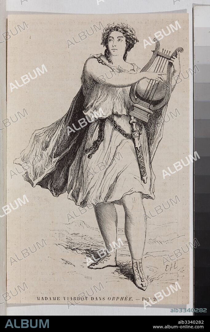 ANONYM. Pauline Viardot as Orfeo in the opera Orpheo ed Euridice by Ch. Gluck.