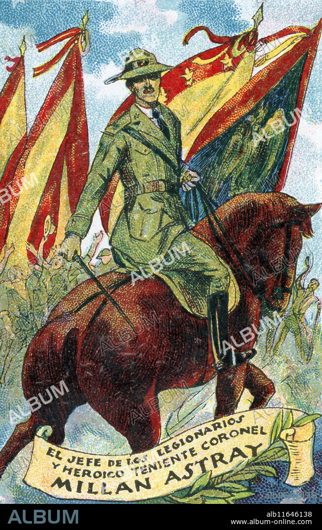 APEL·LES MESTRES I OÑÓS. España. Legión española. José Millán-Astray Terreros (1879-1954), militar español, fundador de la Legión española en 1920.
