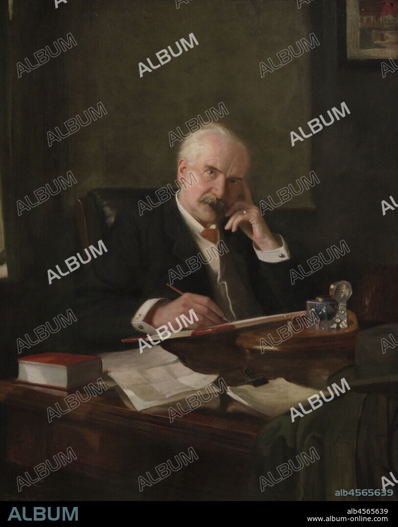 NOEL DENHOLM DAVIS (1876-1950). ENGLISH PAINTER.. Jesse Boot, 1st Baron Trent (1850-1931). English chemist, manufacturer and philanthropist. Portrait by Noel Denholm Davis (1876-1950). Oil on canvas (127 x 101,5 cm), 1909. National Portrait Gallery. London, England, United Kingdom.