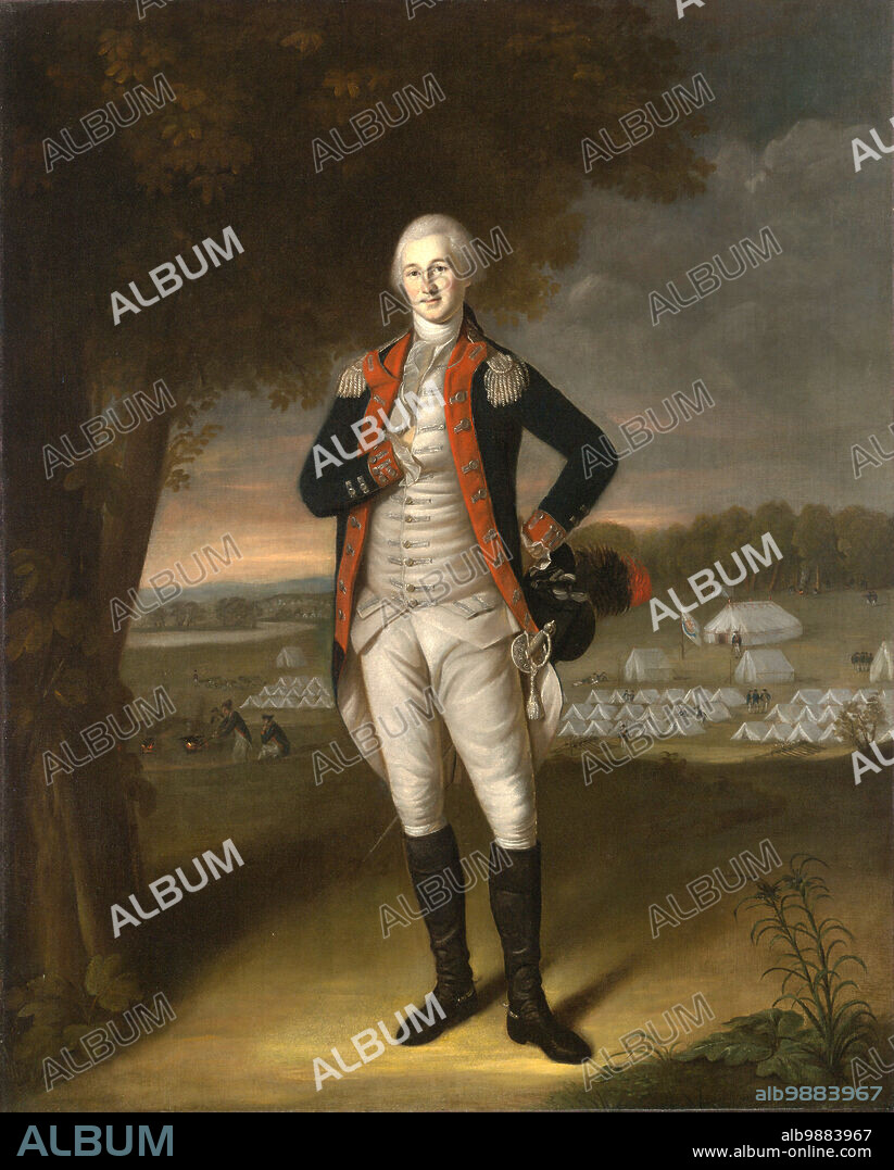 Walter Stewart (1756 - 16 June 1796) was an Irish-born American general in the Continental Army during the American Revolutionary War, painting by Charles Willson Peale (1741-1827), Historic, digitally restored reproduction of a historic original.