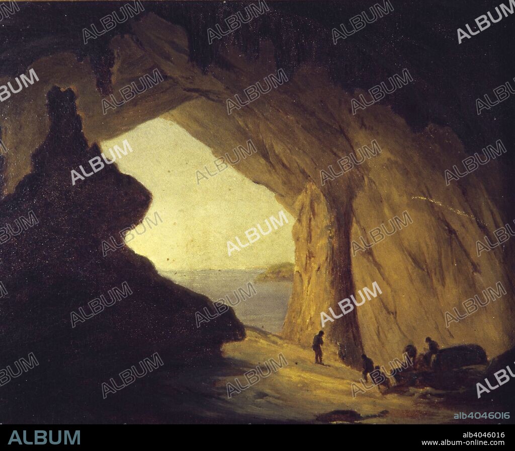 JOAQUIM DE CABANYES. Cuevas de Artá, Mallorca. Joaquin de Cabanyes. Óleo. Siglo XIX.