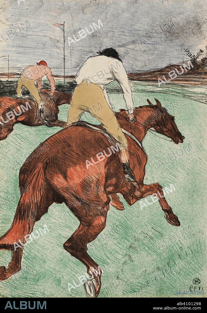 HENRI DE TOULOUSE-LAUTREC. The Jockey (Le jockey). Dimensions: 51.7 cm x 36.2 cm, 51.7 cm x 36.2 cm.