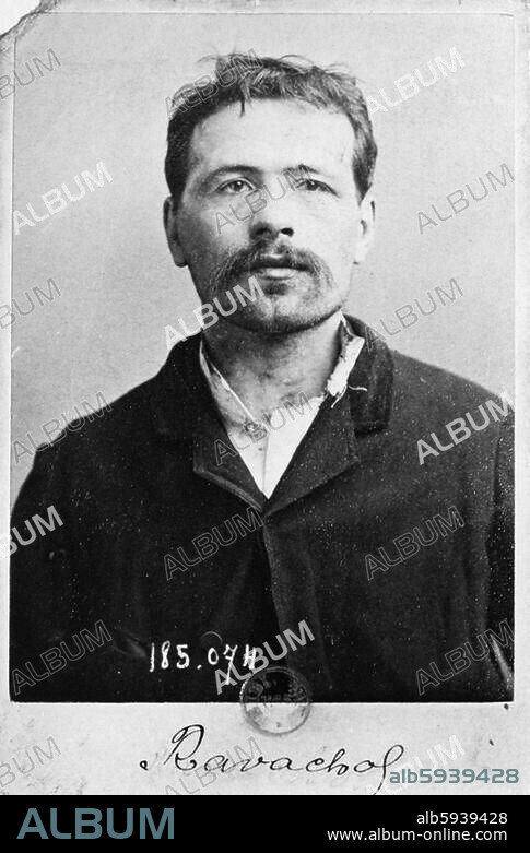 Ravachol, François Claudius (a. k. a. Leon Leger). French anarchist, 14 October 1859 Saint-Chamond - 11 July 1892 Montbrison (executed). Police photo, 1892. Paris, Bibliothèque Nationale.