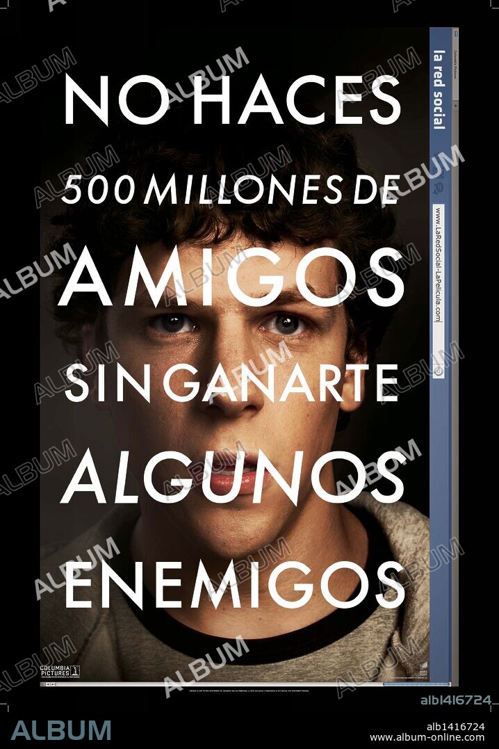 Poster de LA RED SOCIAL, 2010 (THE SOCIAL NETWORK), dirigida por DAVID FINCHER. Copyright COLUMBIA PICTURES.