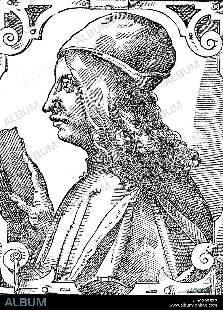 Giovanni Pico della Mirandola (1463-1494) was an Italian Renaissance philosopher who wrote the Oration on the Dignity of Man, a key text of Renaissance humanism. He was the founder of the tradition of Christian Kabbalah, a key tenet of early modern Western esotericism. His 900 Theses was the first printed book to be universally banned by the Church. Woodcut by Tobias Stimmer, 1589.