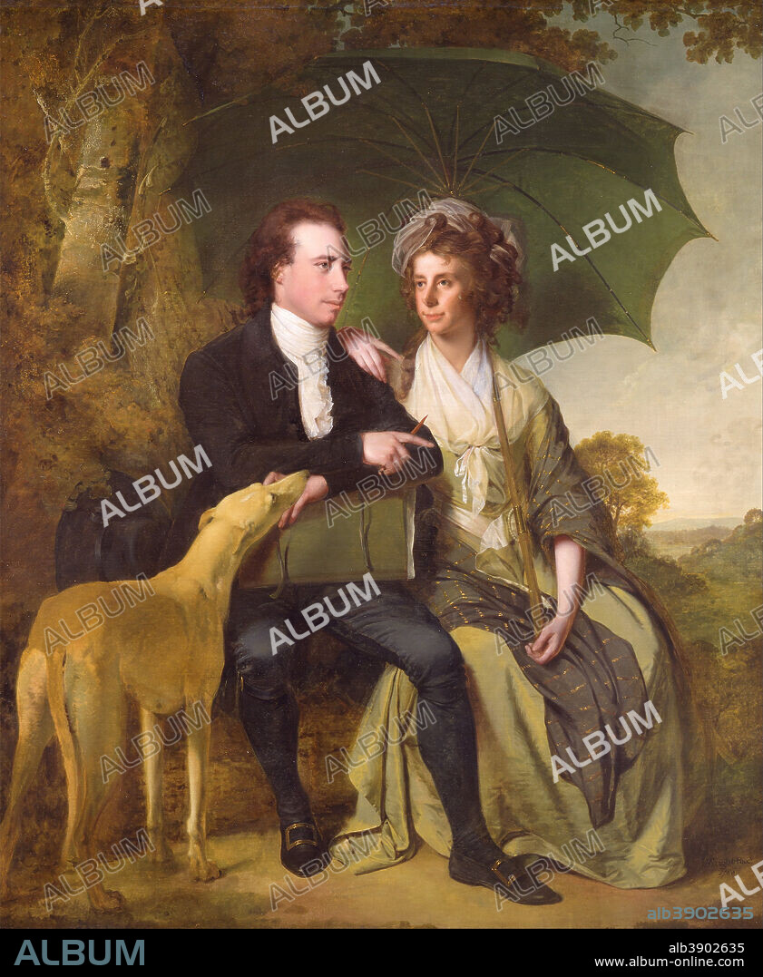 JOSEPH WRIGHT OF DERBY. The Rev. and Mrs. Thomas Gisborne, of Yoxhall Lodge, Leicestershire. Date/Period: 1786. Painting. Oil on canvas. Height: 1,854 mm (72.99 in); Width: 1,524 mm (60 in).