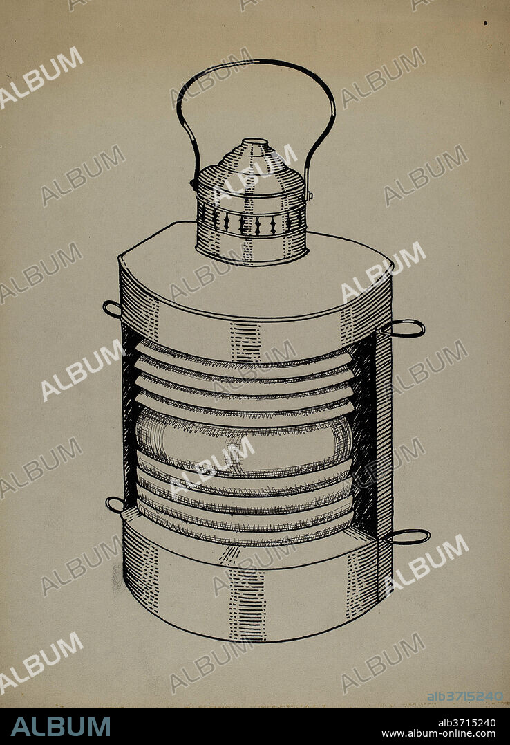 FLORENCE HUSTON. Masthead Light. Dated: c. 1936. Dimensions: overall: 34.4 x 25.3 cm (13 9/16 x 9 15/16 in.)  Original IAD Object: 20" high. Medium: pen and ink on paper.