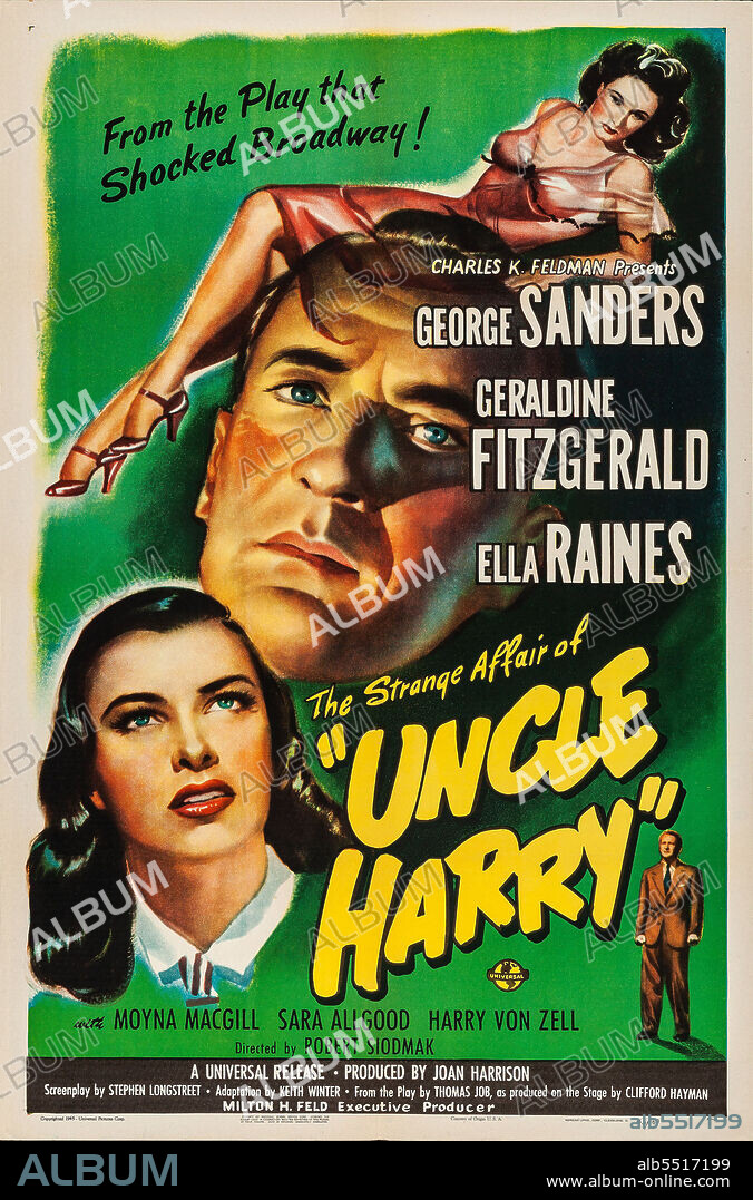 ELLA RAINES and GEORGE SANDERS in THE STRANGE AFFAIR OF UNCLE HARRY, 1945, directed by ROBERT SIODMAK. Copyright UNIVERSAL PICTURES.