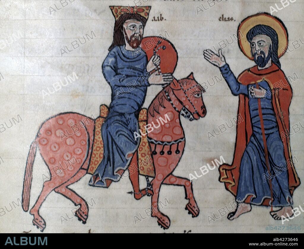 ELIAS PROFETA MINIATURA BIBLIA SIGLO XII EN SAN ISIDORO DE LEON.