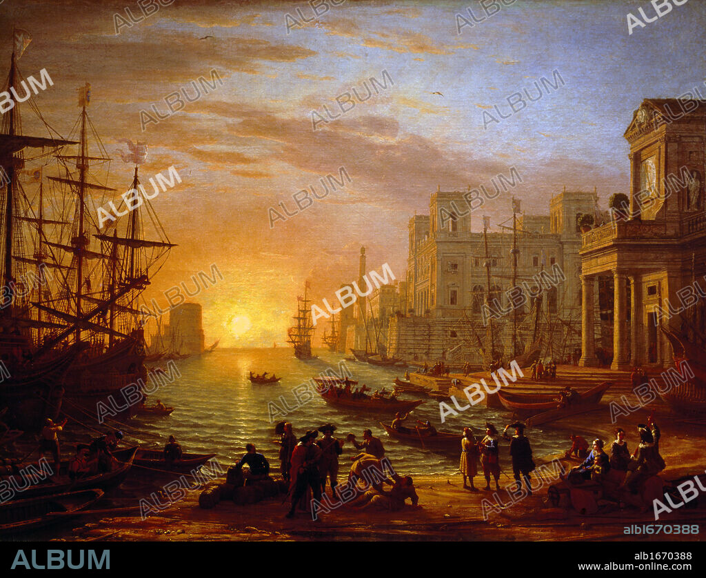 Seaport at Sunset  Claude Lorrain (1600-1682 French).
