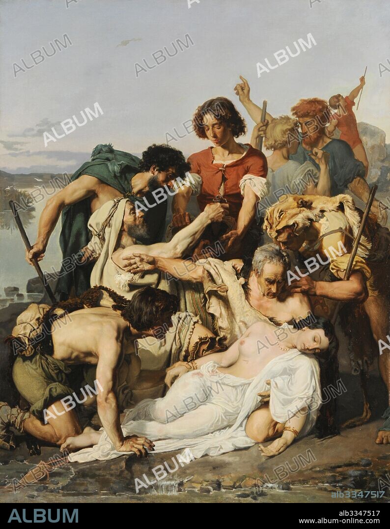 PAUL JACQUES AIMé BAUDRY. Zenobia Discovered by Shepherds on the Banks of the Araxes.