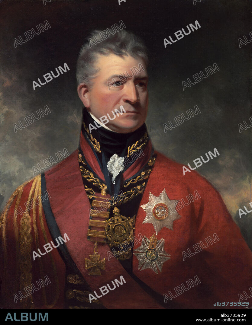 SIR WILLIAM BEECHEY. Lieutenant-General Sir Thomas Picton. Dated: 1815/1817. Dimensions: overall: 77 x 63.7 cm (30 5/16 x 25 1/16 in.)  framed: 99 x 85.7 x 7.6 cm (39 x 33 3/4 x 3 in.). Medium: oil on canvas.