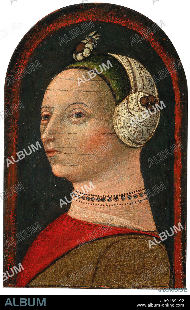 LA BOTTEGA DEGLI ZAVATTARI. Portrait of Bianca Maria Visconti Sforza (1425-1468).