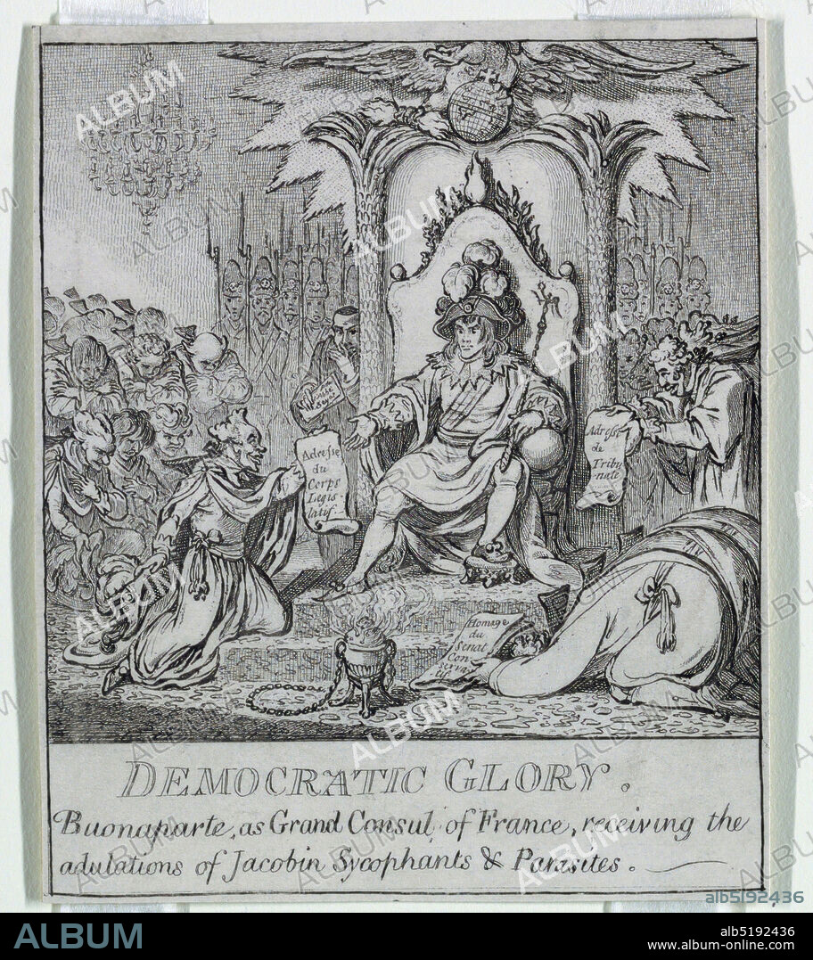 'Democracy, or a Sketch o, James Gillray, 1756 1815, Heidi Humphrey, Etching Support: white wove paper laid down on beige wove paper, London, England, France, 1800, graphic design, Print, Print.