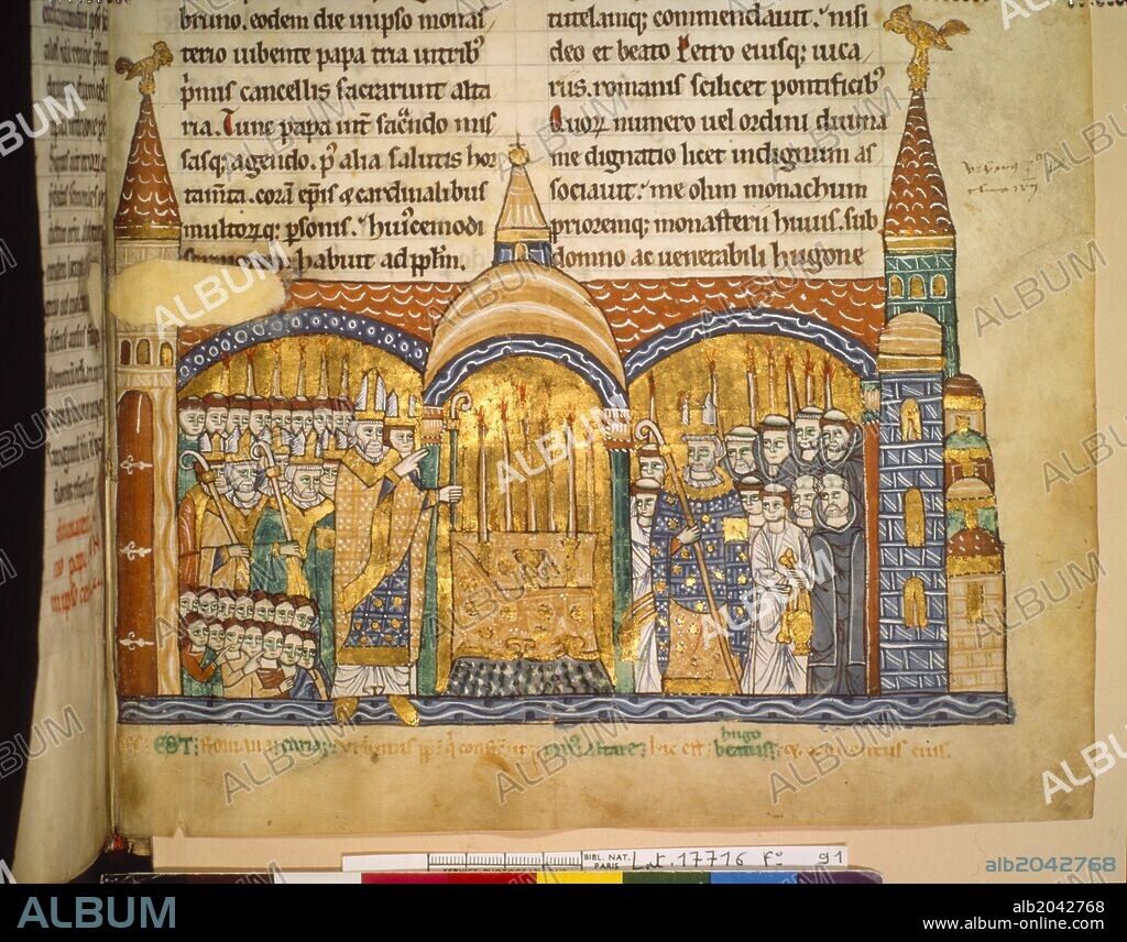 Consagracion de la Abadía de Clury (III) por el Papa Urbano II, siglo XII,  libro de las oficios.